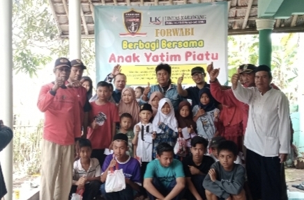 Berbagi Bersama Anak Yatim Piatu, FORWABI Bersama Lintas Karawang