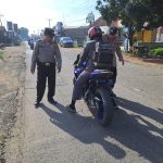 Kapolsek Telagasari Pimpin Langsung Giat Ops Knalpot Brong di Depan Mako Polsek Telagasari