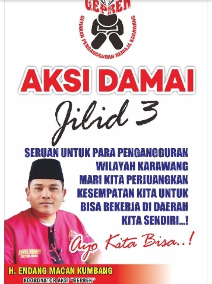 ketua koordinator GEPREK yang di dukung oleh masyarakat kembali bakal melakukan aksi damai jilid tiga untuk mengepung dan membanjiri kantor Pemkab dan kantor Dinas Tenaga Kerja dan Transmigrasi (Disnakertrans)