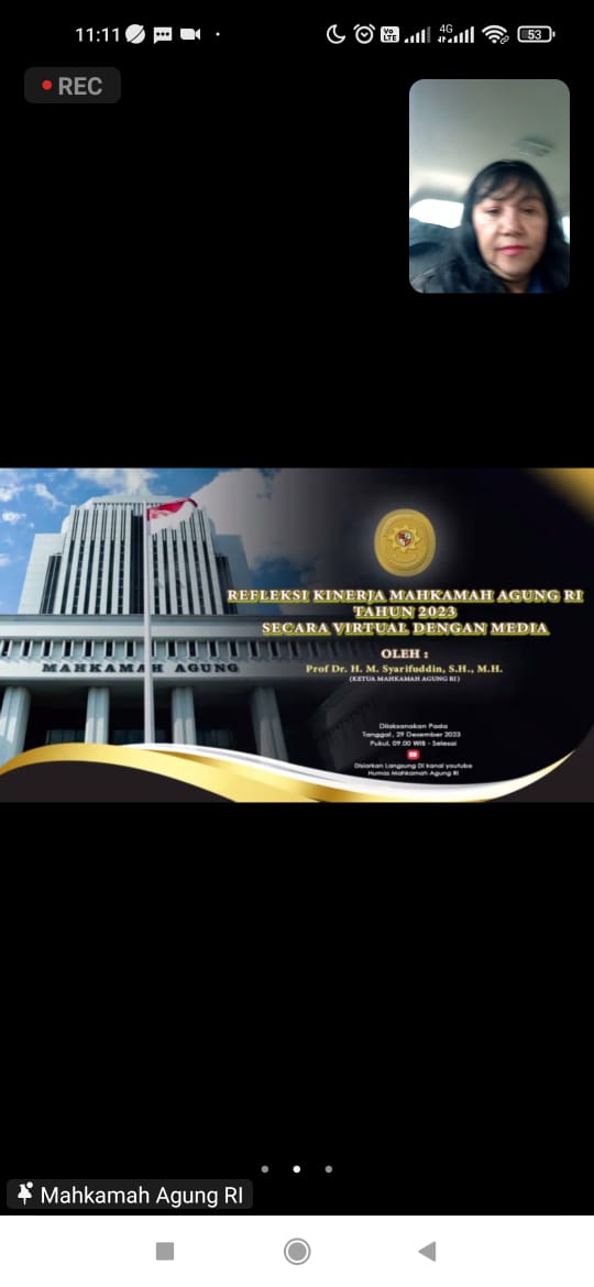 Refleksi Kinerja Mahkamah Agung Republik Indonesia Tahun 2023 secara Virtual dengan Media