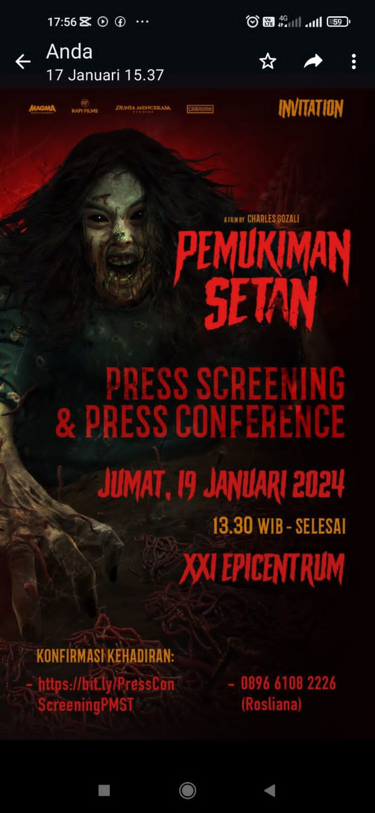 GALA PREMIER FILM PEMUKIMAN SETAN KARYA CHARLES GOZALI DAN DISAMBUT HANGAT OLEH PENONTON