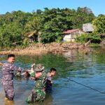 Karya Bakti, Koramil 1310-03 Laksanakan Pembersihan Sungai di Likupang