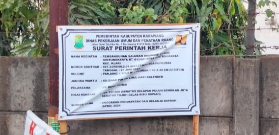 Pembangunan Saluran Drainase Di Dusun GintungKerta Di Duga Tidak Sesuai Dengan RAB