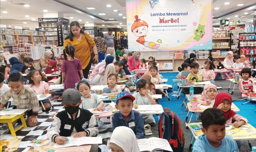 Ratusan Anak Antusias Ikut Lomba Mewarnai Gramedia