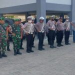 Kapolsek Rawa Lumbu Pimpin Apel Giat Pengamanan Kunker Menteri ATR/Kepala BPN ke Kantor Pertanahan Kota Bekasi.