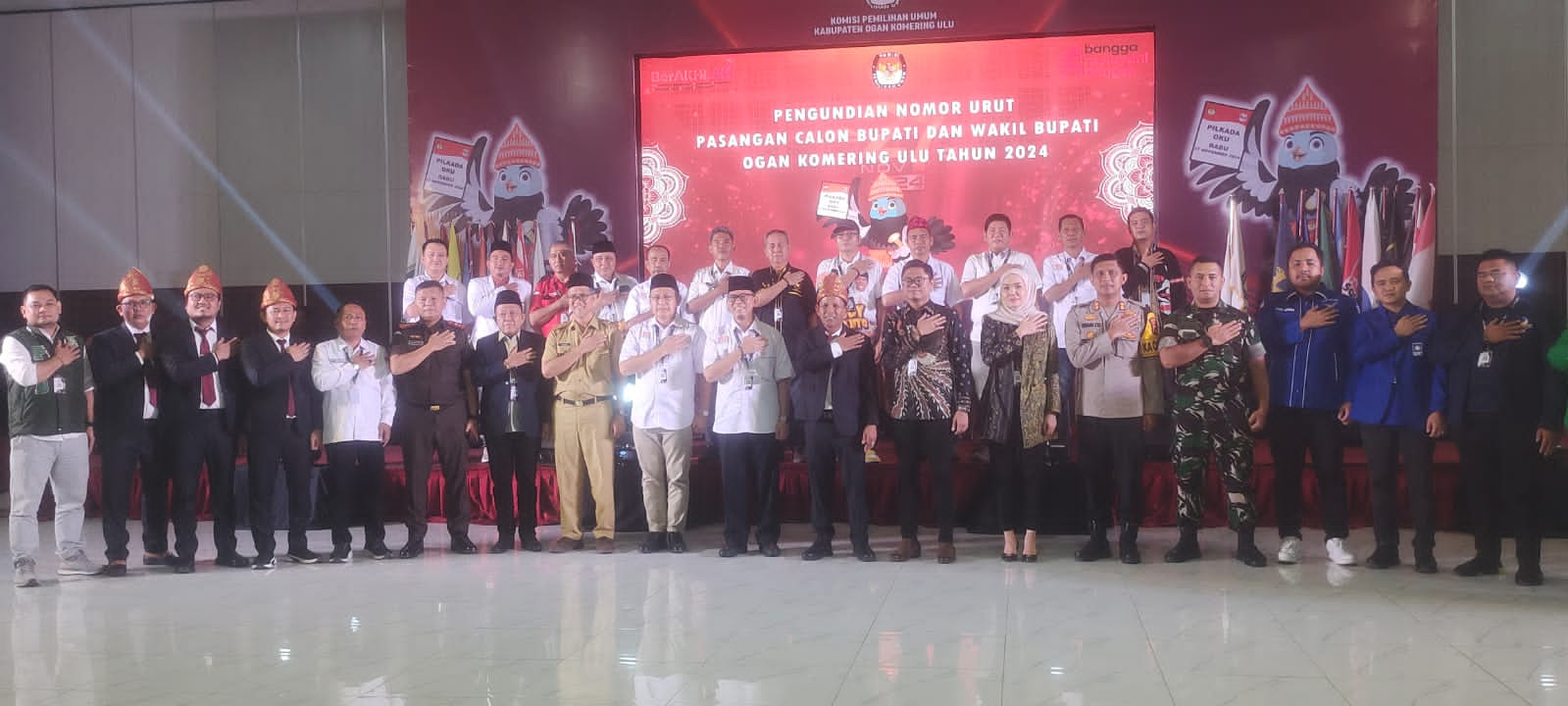 Resmi, KPU OKU Tetapkan Nomor Urut Paslon Bupati dan Wakil Bupati Kabupaten OKU.