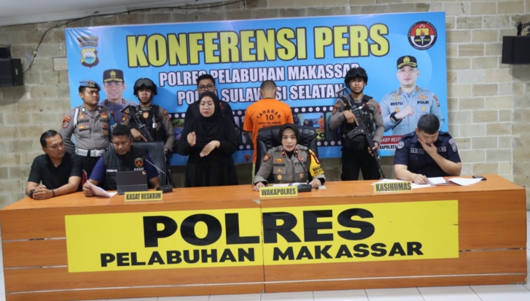 Dipicu Motif Cemburu. Polres Pelabuhan Makassar Amankan Pelaku Penganiayaan Berujung Maut