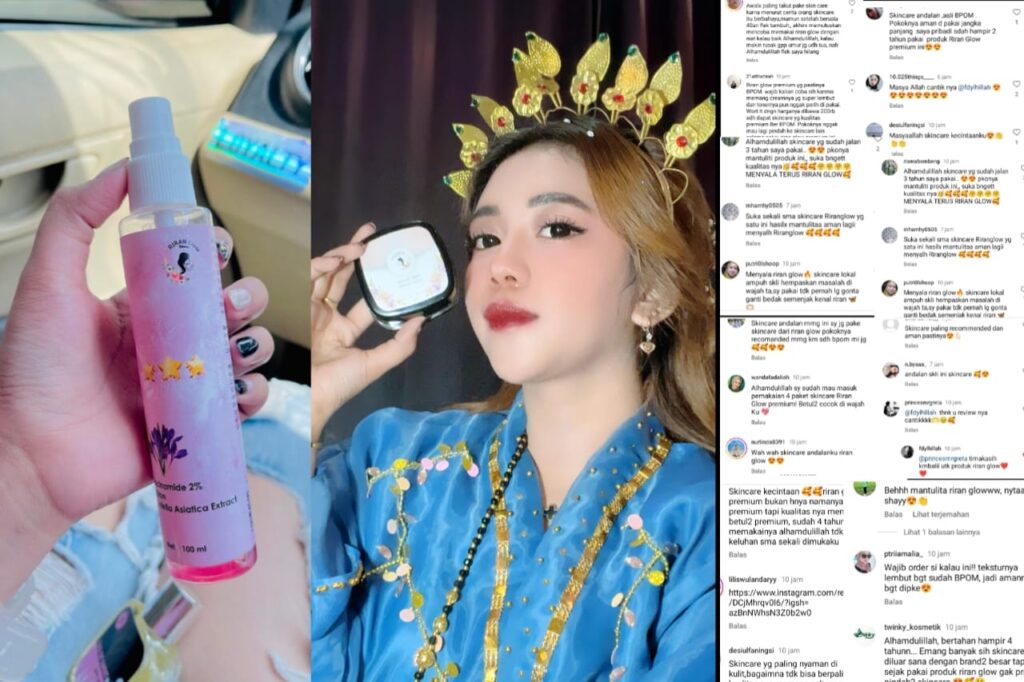 Publik Di Hebohkan Dengan Skincare Riran Glow Yang Di Banjiri Komentar Netizen Tentang Produknya Yang Berlisensi BPOM