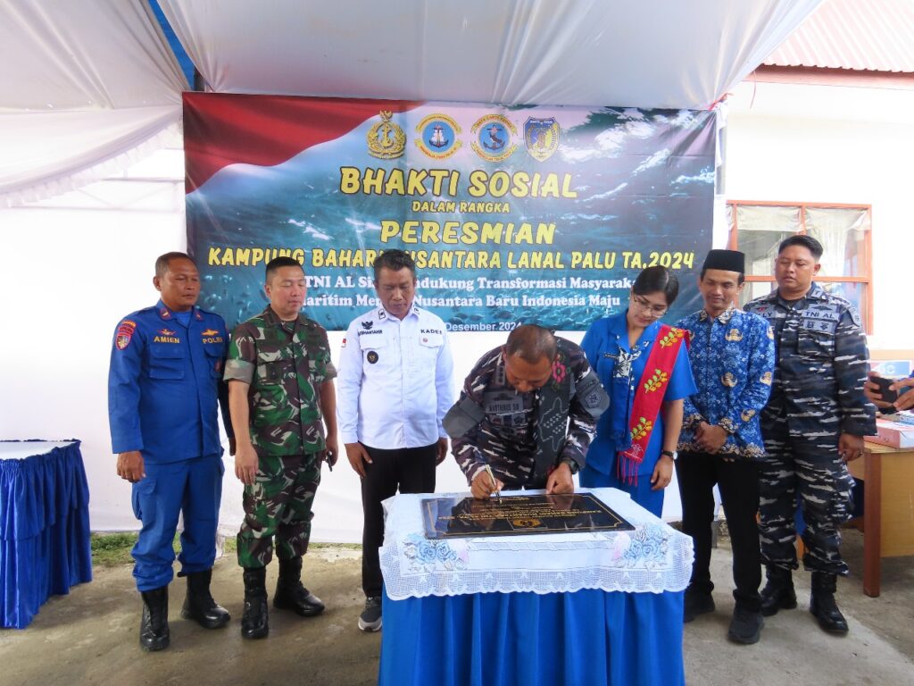 Lanal Palu Resmikan Kampung Bahari Nusantara Ke 4 di Desa Towale, Selaras Asta Cita Presiden RI Menuju Indonesia Emas