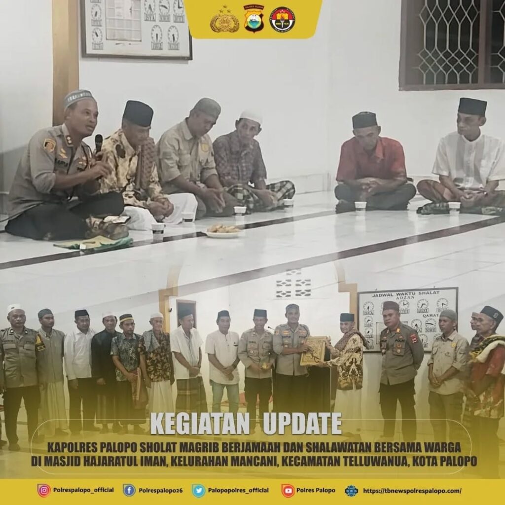 AKBP Safi’i Nafsikin Sholat Maghrib Berjamaan dan Sholawatan Bersama Warga