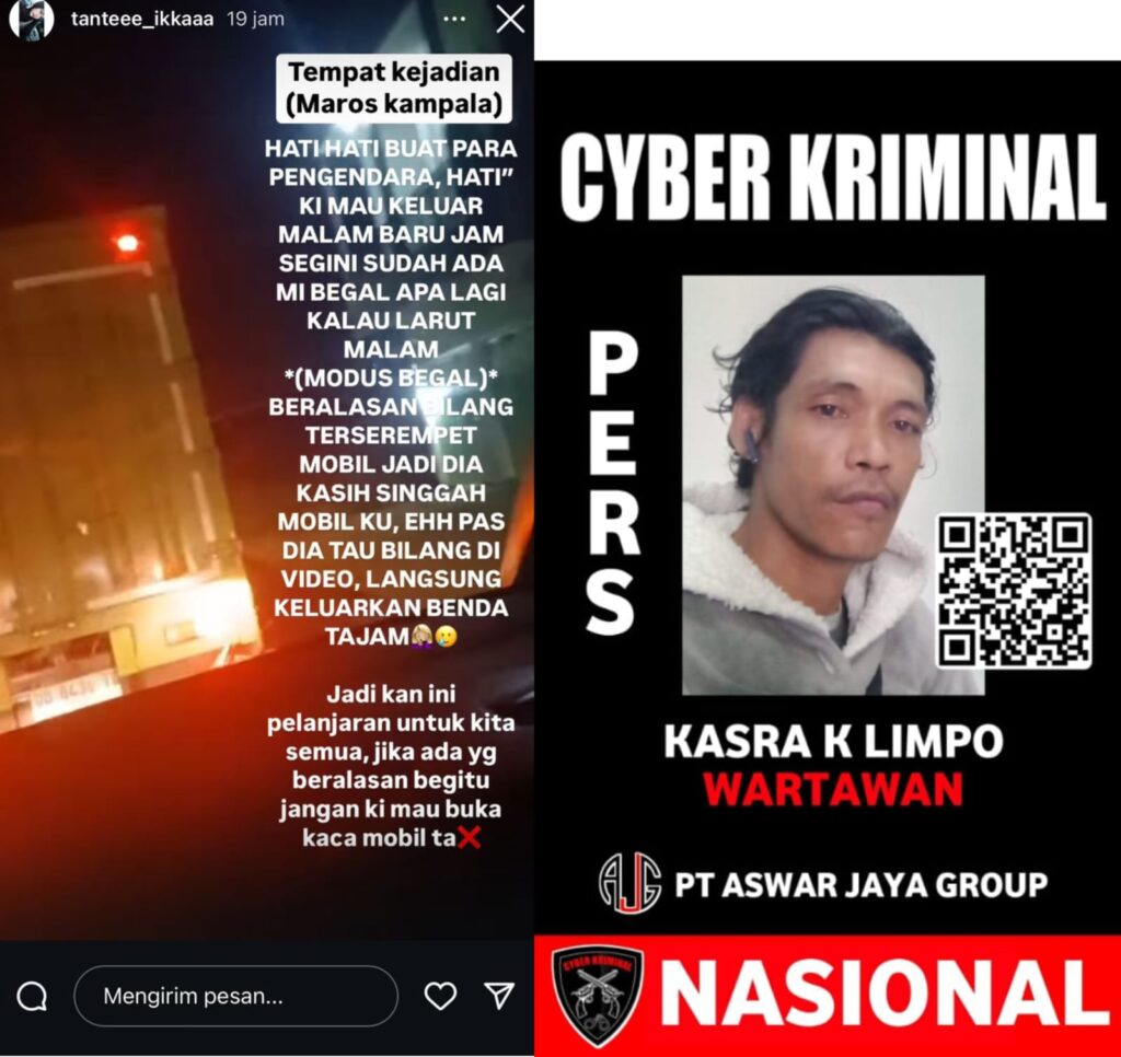 Wartawan Cyberkriminal.com di tuding dan Viralkan di Platform Akun IG Tanteee_Ikkaaa, Redaksi Cyberkriminal Keberatan
