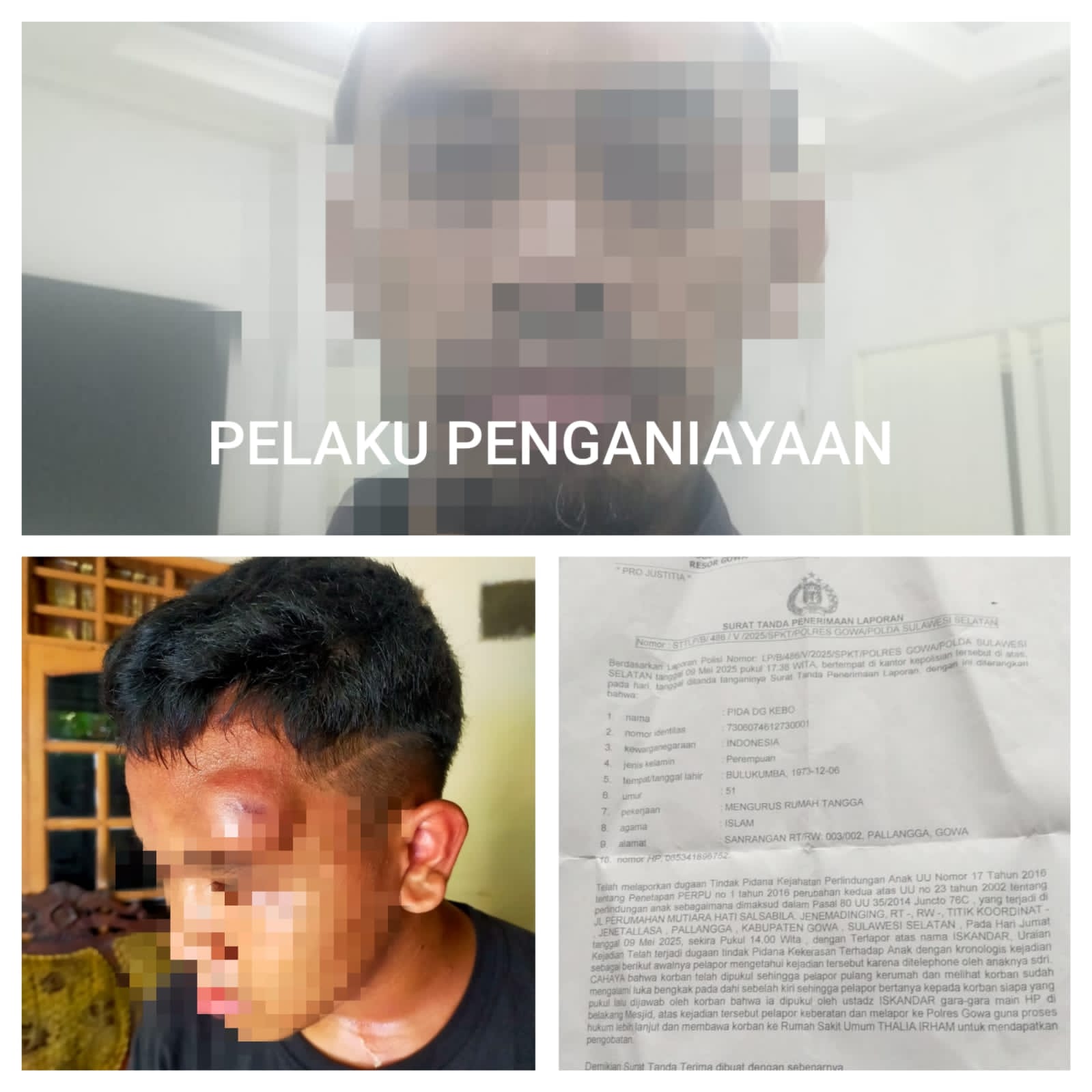DIDUGA KAPOLRES GOWA TUTUP MATA ADANYA KASUS PENGANIAYAN DI WILAYA HUKUMNYA.