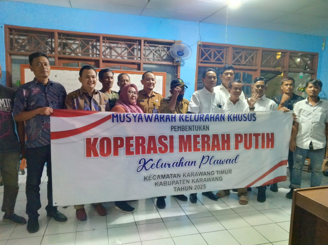 Pemilihan Ketua Koperasi Desa Merah Putih Kelurahan Plawad Berjalan Meriah, Aris Setio Budi Terpilih