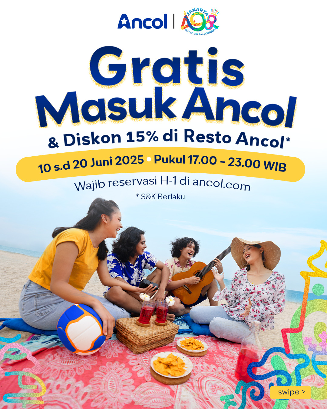 GRATIS MASUK ANCOL DALAM RANGKA HUT JAKARTA KE- 498