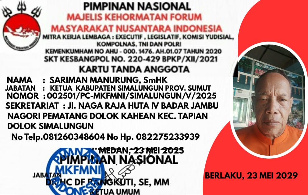 Ketua Pimpinan Cabang MKFMNI Simalungun Sariman Manurung SmHK; HGU PT Bridgestone Sumatera Rumber Estate Tidak Diperpanjang, Kembalikan Kepada Masyarakat.