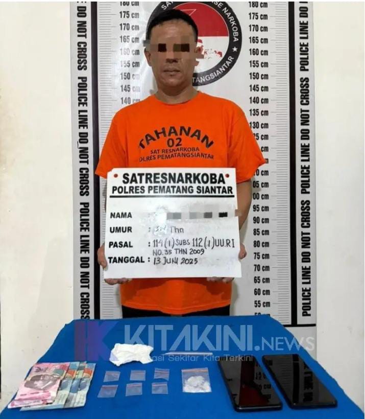 Diduga Pengedar Narkoba, Satnarkoba Siantar Ringkus Warga Lorong 9 Parluasan Siantar.