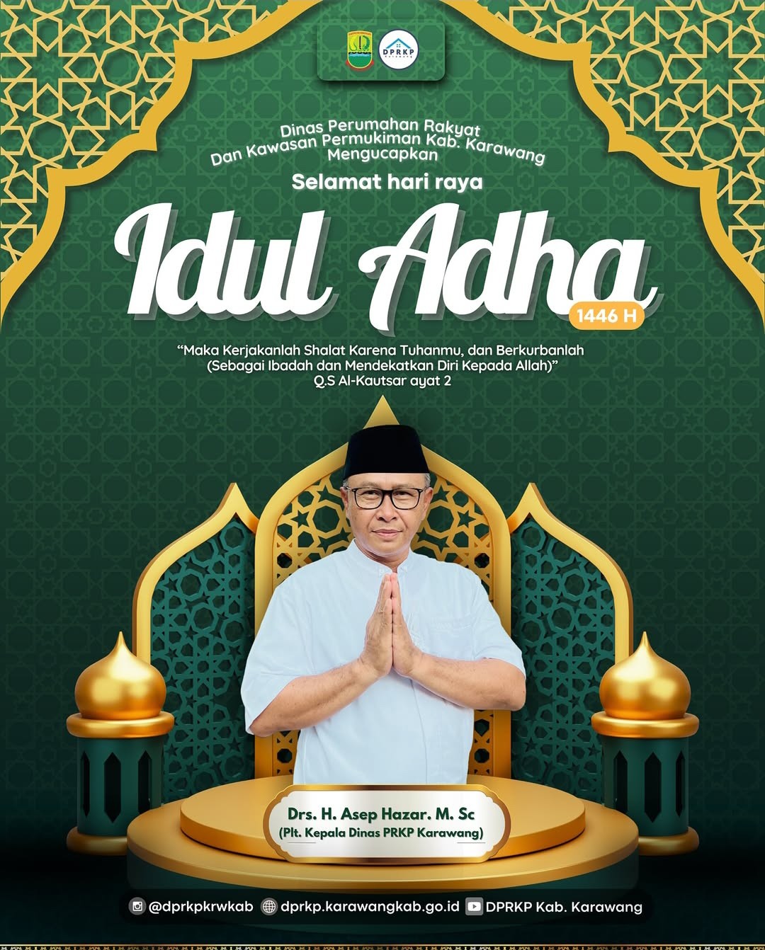 Dinas Perumahan Rakyat dan Kawasan Permukiman Ucapkan Selamat Hari Raya Idul Adha 1446 H