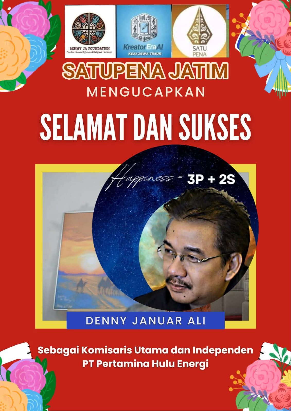 Denny JA Diangkat Jadi Komisaris Utama Pertamina Hulu Energi, Jacob Ereste: “Semoga Sukses Mengemban Amanah Publik