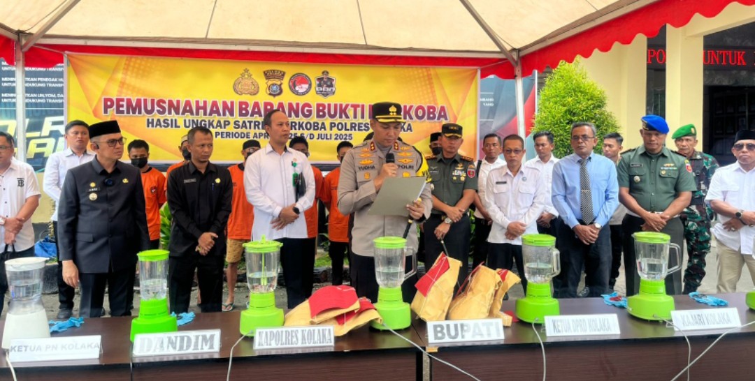 Polres Kolaka Musnahkan 1,4 Kg Narkoba, Tegaskan Komitmen Perangi Narkotika