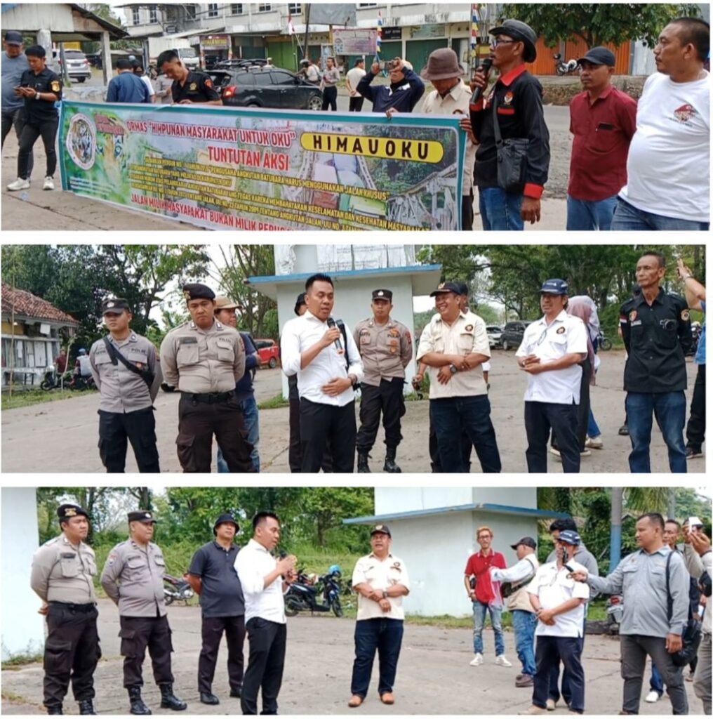 HIMAU OKU Gelar Aksi Damai Tolak Armada Batu Bara Lewati Jalan Umum