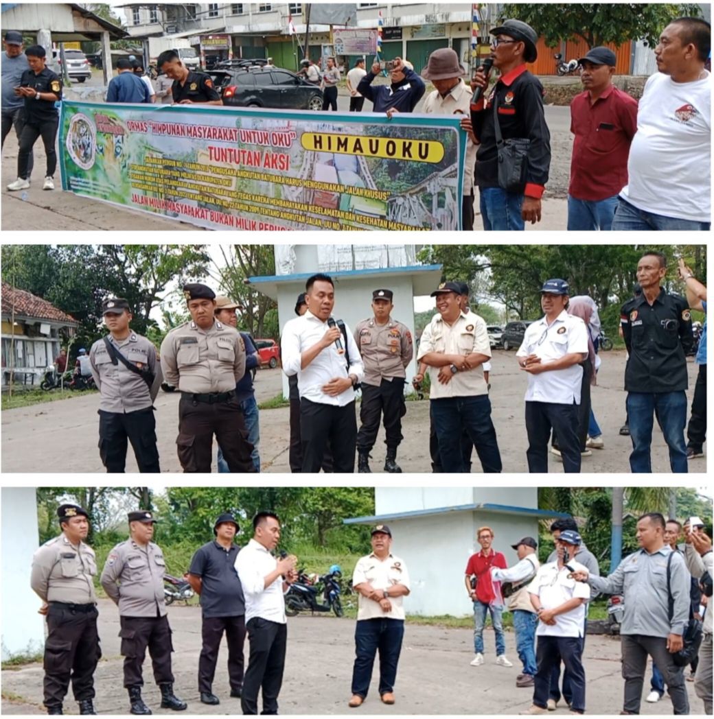 HIMAU OKU Gelar Aksi Damai Tolak Armada Batu Bara Lewati Jalan Umum
