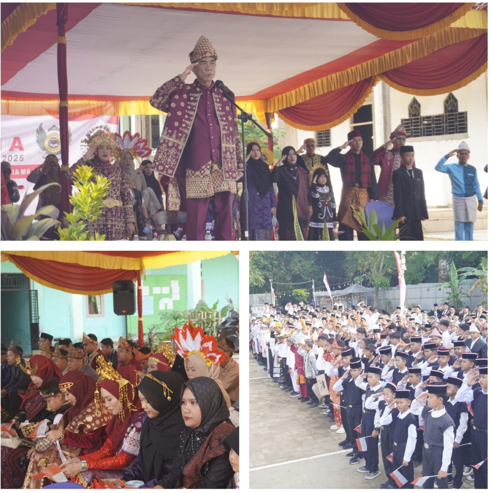 Upacara Pengibaran Bendera HUT RI ke-80 di Ponpes Al-Ittifaqiah Indralaya Kampus H