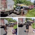 Kecelakaan Mobil Box dan Mobil Penumpang di Jalur Lintas Barat OKU