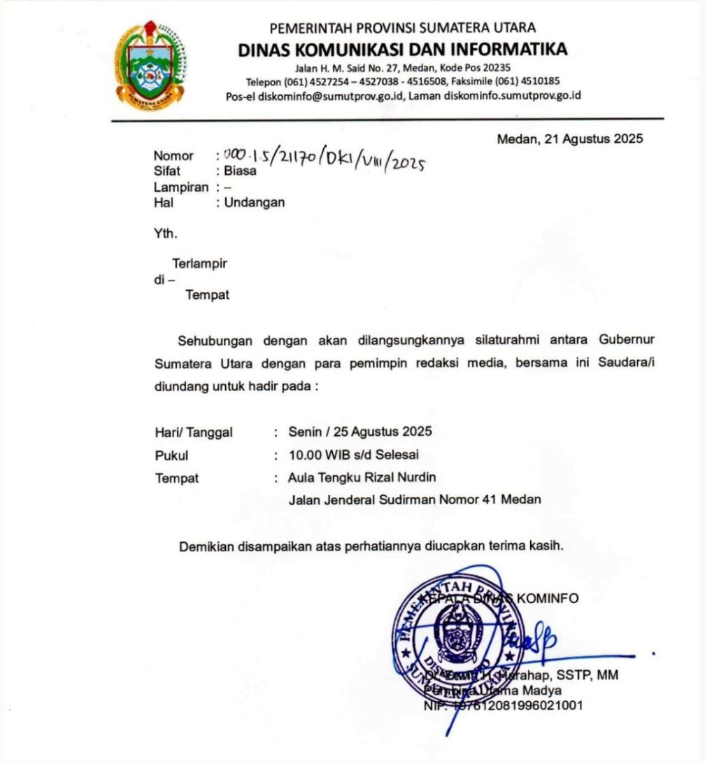 Kadis Kominfo Sumut Dicurigai Pecah Belah Media, Silaturahmi Gubernur Bobby Berujung Polemik