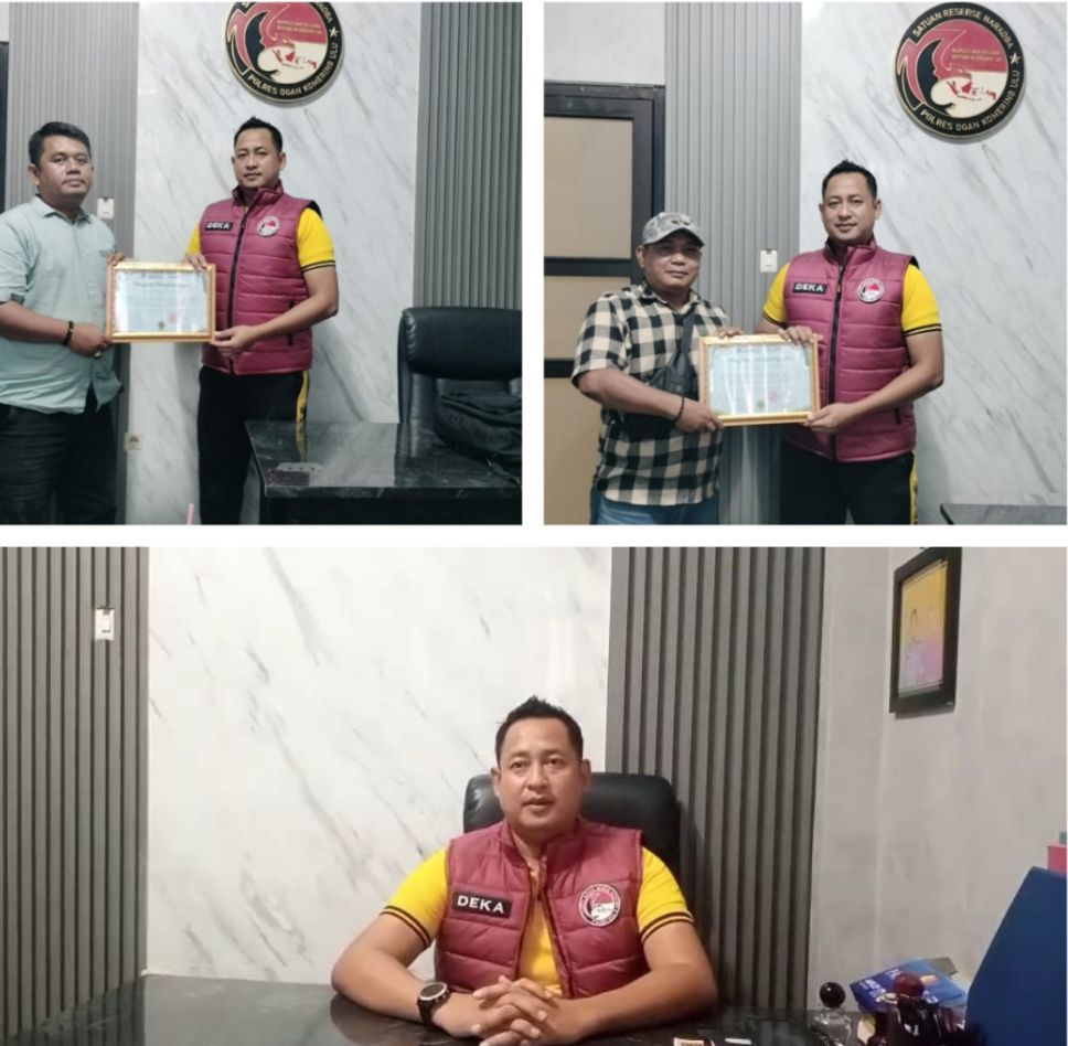 Apresiasi Insan Pers, Kapolres OKU, Wakapolres dan Kasat Narkoba Terima Penghargaan atas Keberhasilan Ungkap Kasus Narkoba
