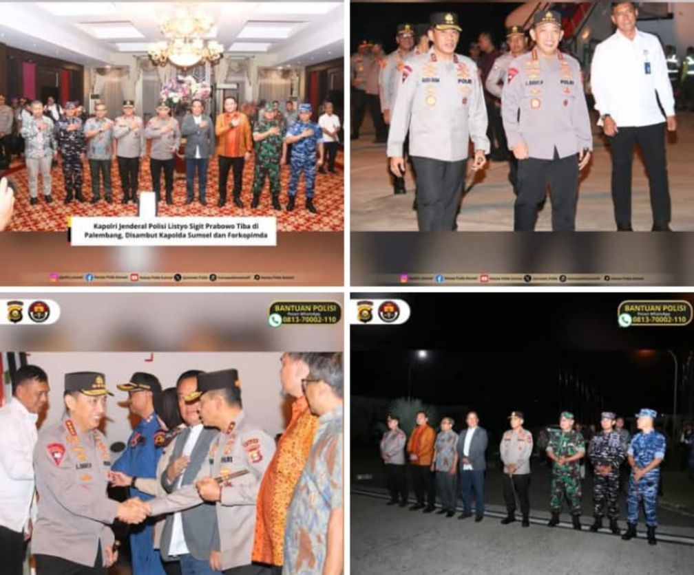 Kapolri Jenderal Polisi Listyo Sigit Prabowo Tiba di Palembang, Disambut Kapolda Sumsel dan Forkopimda