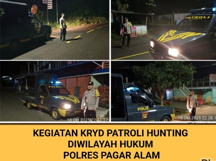 Amankan Malam Weekend, Polres Pagaralam Gelar Patroli Hingga Subuh