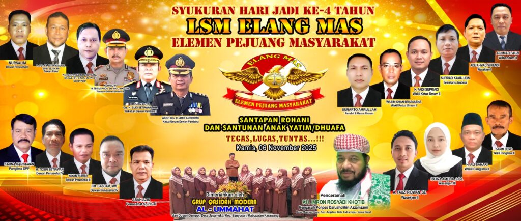 LSM ELANG MAS Peringati Hari Jadi ke-4, Santuni Ratusan Anak Yatim Piatu dan Jompo