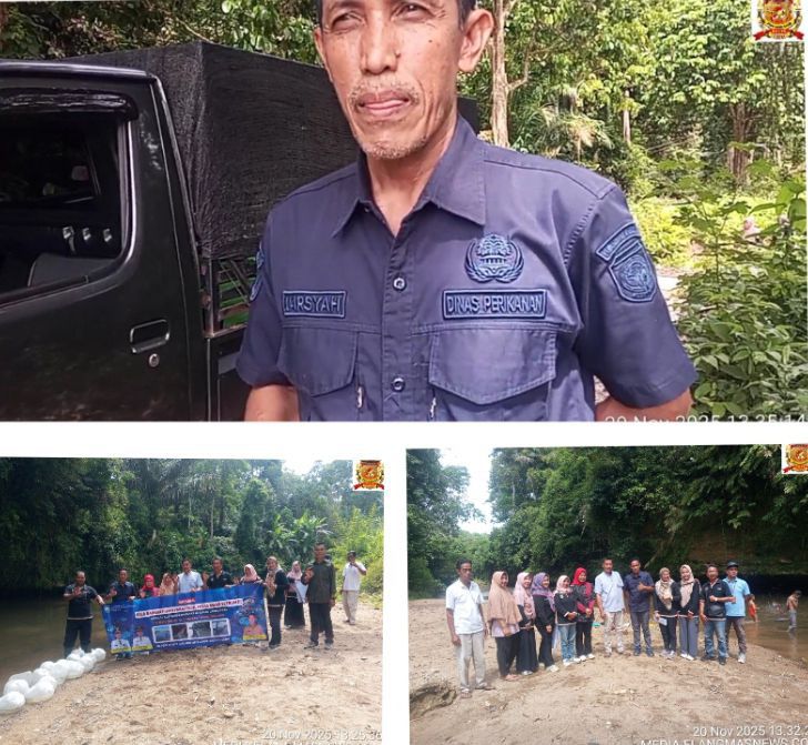 Kadin Perikanan OKU Juarsyah, S.Sos., M.M. Tebar 14 Kantong Bibit Ikan di Sungai Lengkiti Desa Pajar Bulan Gunakan Anggaran APBD 2025