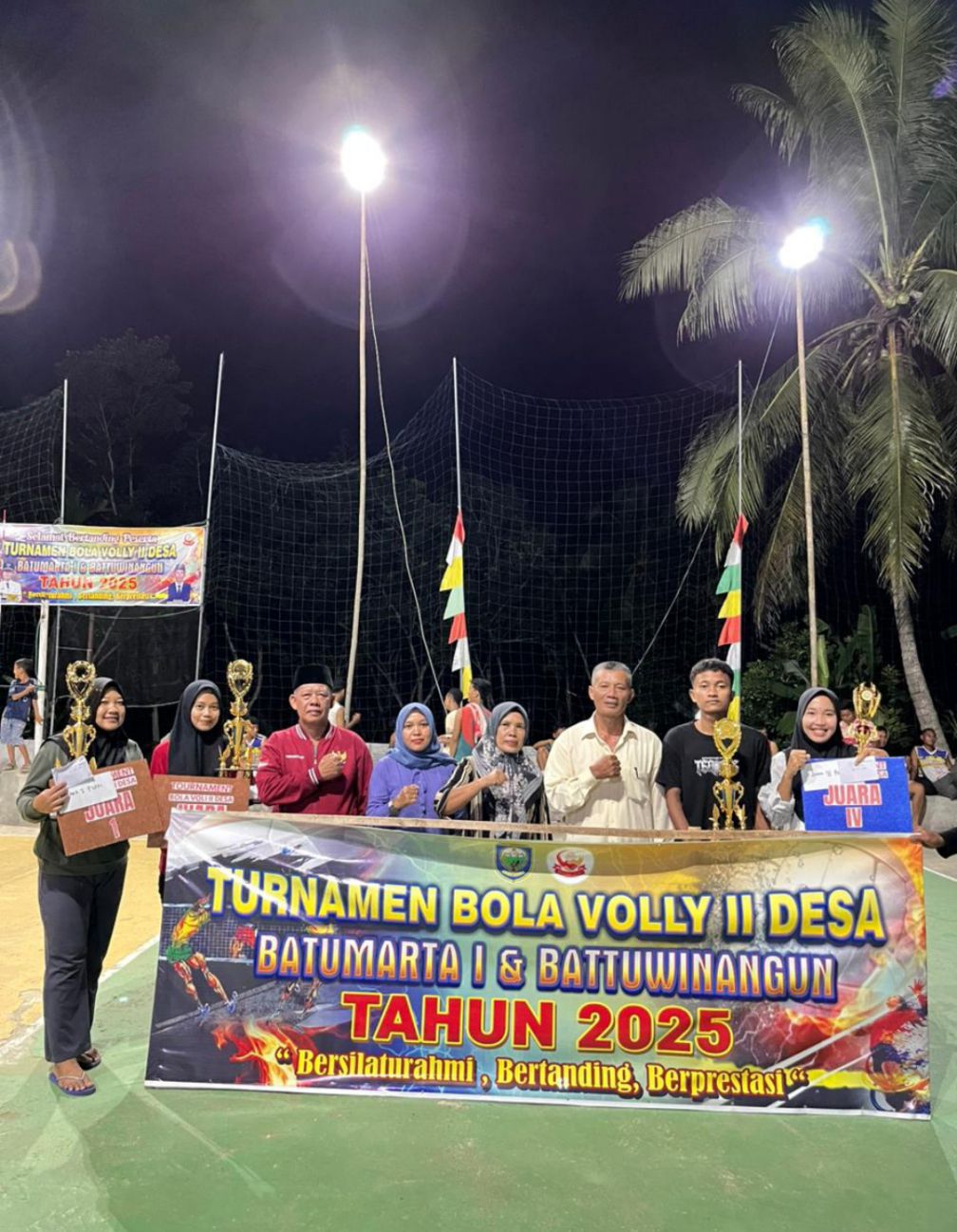 Pertandingan Voli Antar Desa Batu Marta Unit 1 Berlangsung Sukses, Silaturohmi Terjalin Baik