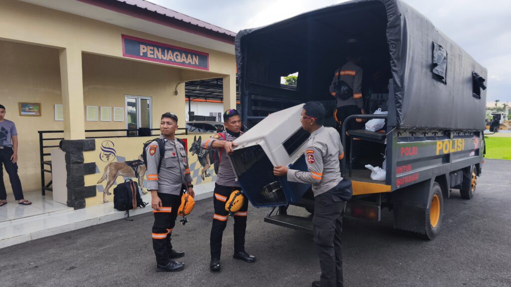 Unit K-9 SAR Baharkam Polri Diterjunkan ke Polda NAD