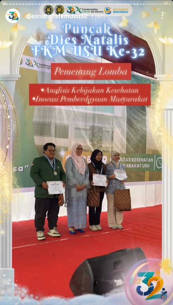 Anak Asuh Kapolri Muhammad Ja’far Hasibuan Juara 1 Inovasi Pemberdayaan Masyarakat Dies Natalis FKM USU ke-32 Sejak 2016 Ungguli Praktisi Kesehatan di Tingkat International, Nasional dan Provinsi