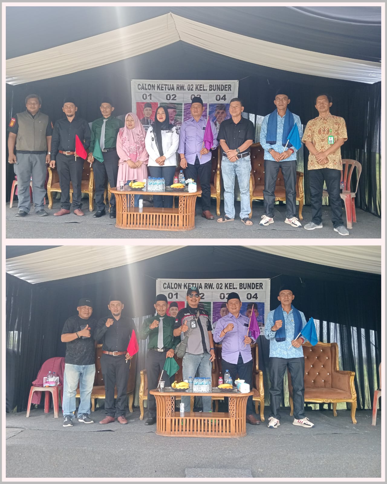 Mengungguli rivalnya No.1, No,2 dan No.4 Akhmad Sopian’ No.3 Terpilih menjadi ketua RW. 02 Kel.bunder . Kec Cikupa Masa bakti 2026 – 2029