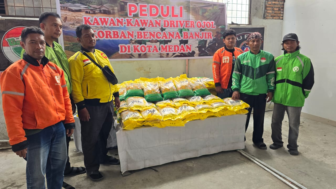 Ojol Sumut Peduli Salurkan Bantuan Untuk Korban Bencana