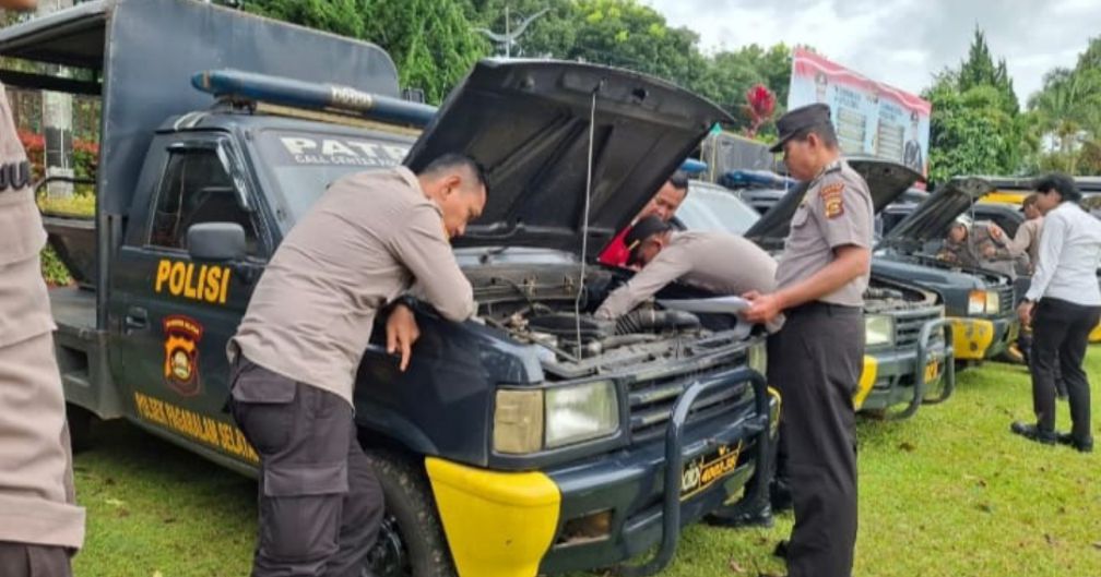 Pastikan Kendaraan Dinas Prima dan Siap Bertugas, Polres Pagaralam Lakukan Pemeriksaan Jelang Nataru