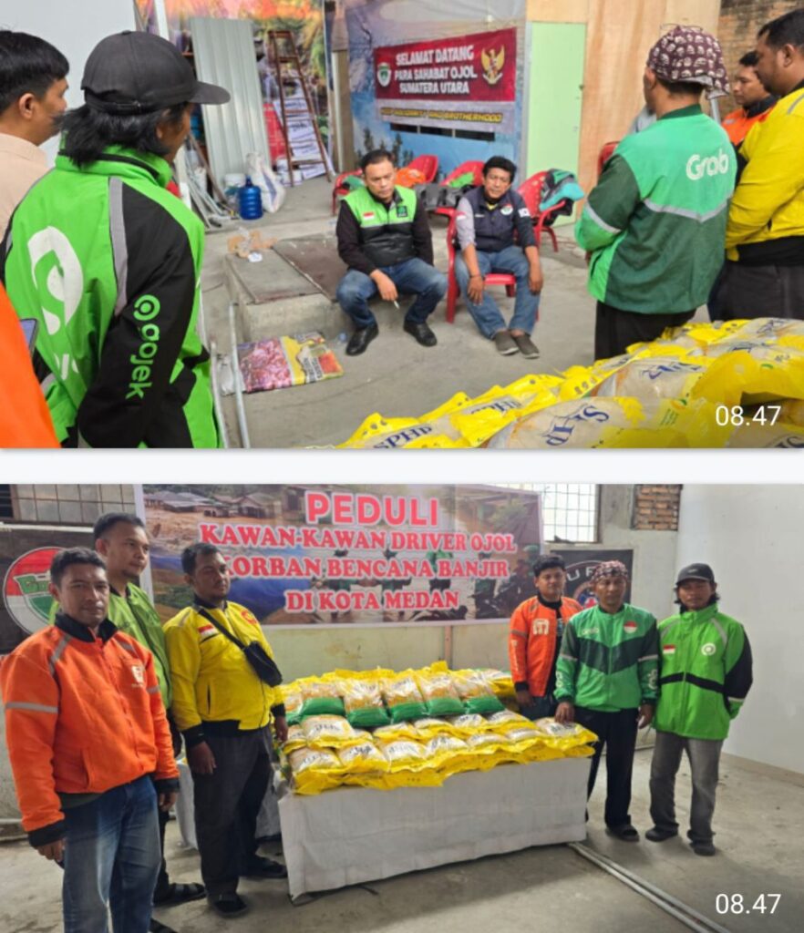 Ojol Sumut Peduli Salurkan Bantuan untuk Korban Banjir di Sejumlah Wilayah