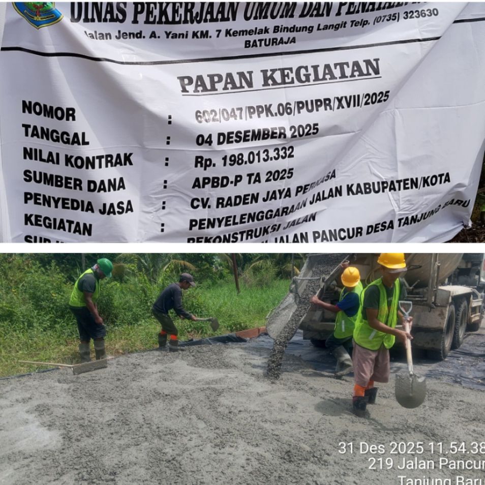 Diduga Tak Sesuai RAB, Proyek Pengecoran Jalan di Tanjung Baru Tuai Sorotan Warga