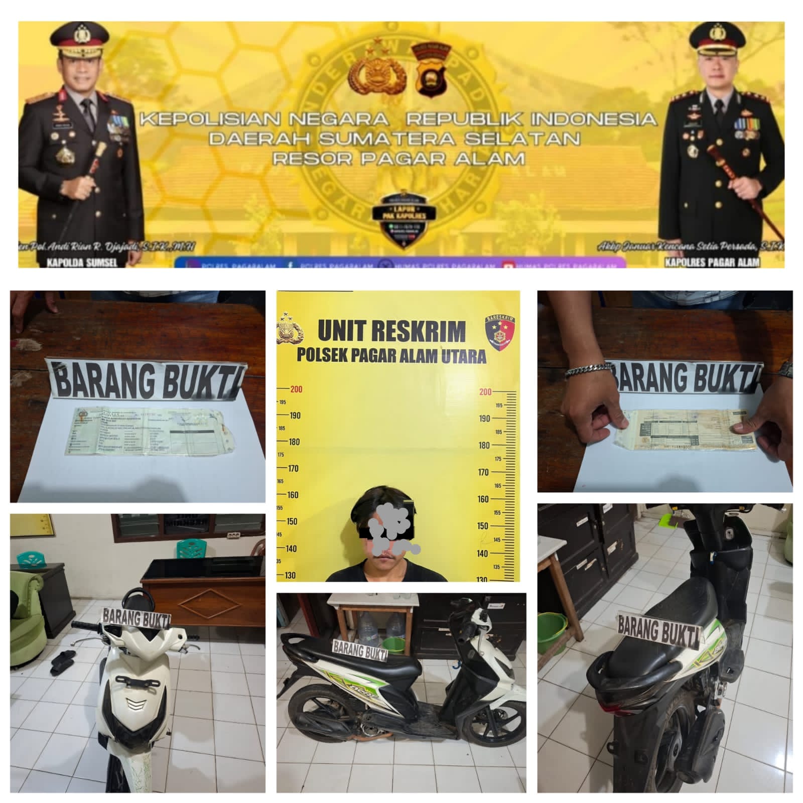 Kapolsek Polsek Pagar Alam Utara Pimpin Tangkap Pelaku Pencurian