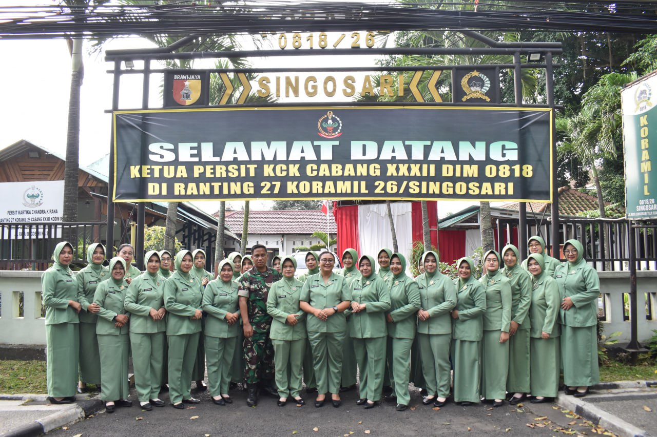 Pererat Silaturahmi, Ketua Persit KCK Cabang XXXII Dim 0818 Laksanakan Kunker ke 5 Ranting Jajaran