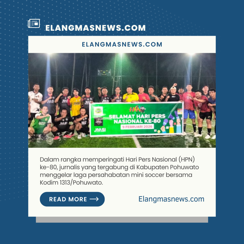 Pererat Sinergi, Jurnalis Pohuwato dan Kodim 1313/Pohuwato Gelar Laga Persahabatan Mini Soccer