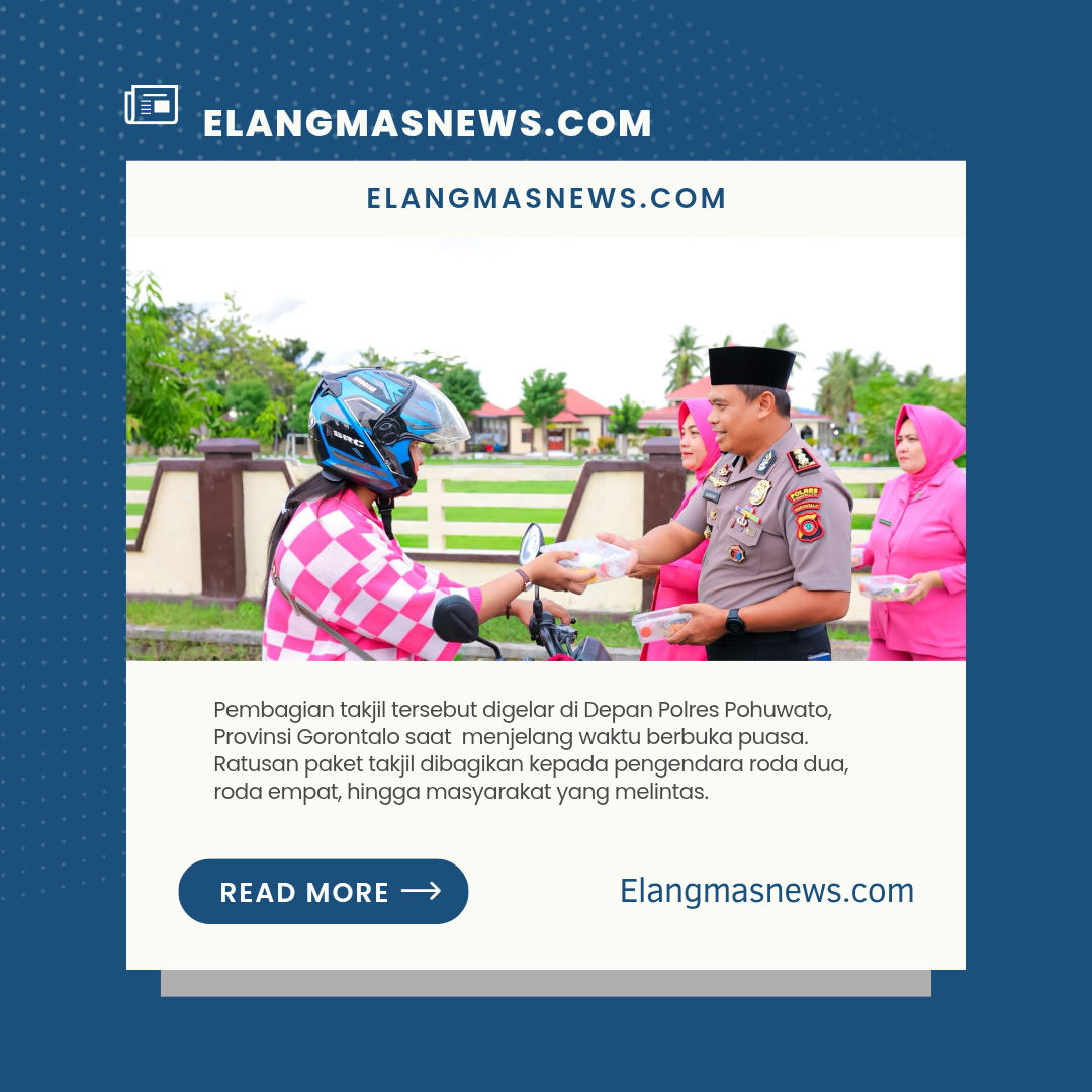 Kapolres Pohuwato Bagi-Bagi Takjil kepada Masyarakat Jelang Buka Puasa