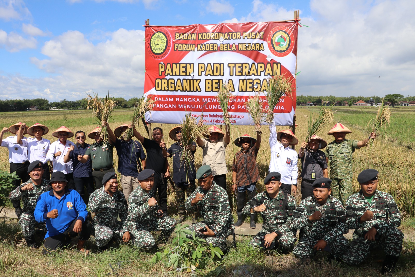 FKBN Panen Raya Padi Terapan Organik di Bulakrejo Sukoharjo, Perkuat Ketahanan Pangan Nasional.
