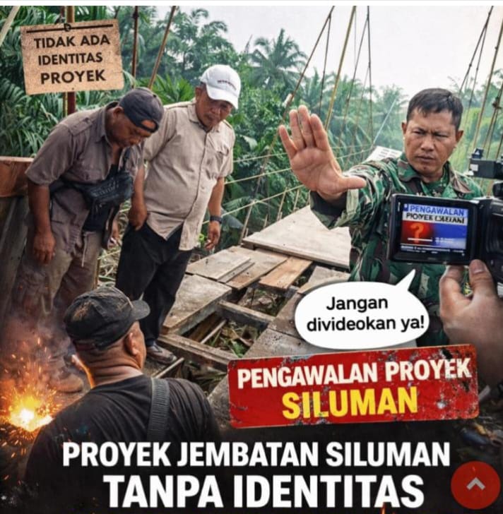 PROYEK JEMBATAN PENGHUBUNG DESA MANDARSAH-PAKAM DIDUGA SARANG KORUPSI, OKNUM TNI BERANG KETIKA DILIPUT.