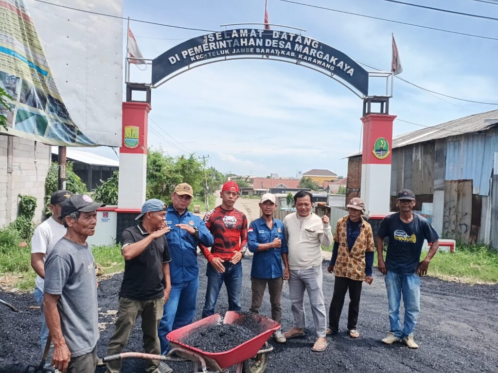 Pengaspalan Jalan Desa Margakaya, Wujud Sinergi CSR dan Semangat Gotong Royong