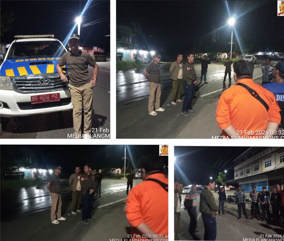 BPBD Lakukan Penyedotan Genangan Air, Dishub OKU Amankan Lalu Lintas di Jalan Lintas Sumatera