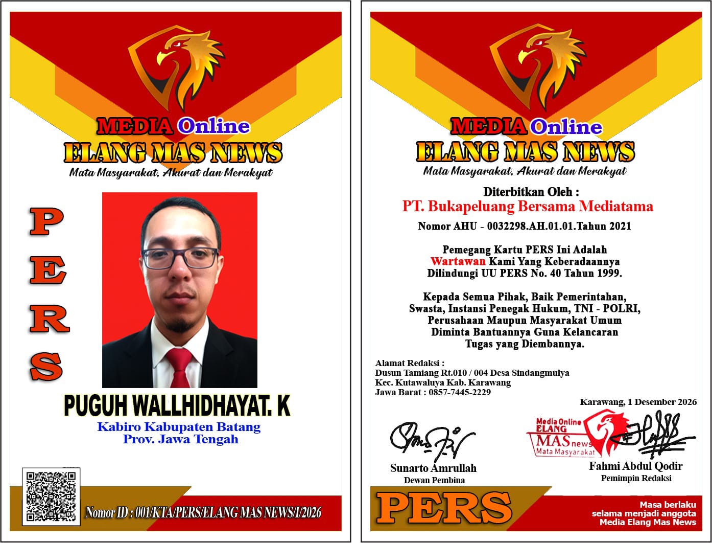 KTA Wartawan Media Elangmasnews Milik Kabiro Batang, Jawa Tengah Dilaporkan Hilang di Kota Pekalongan